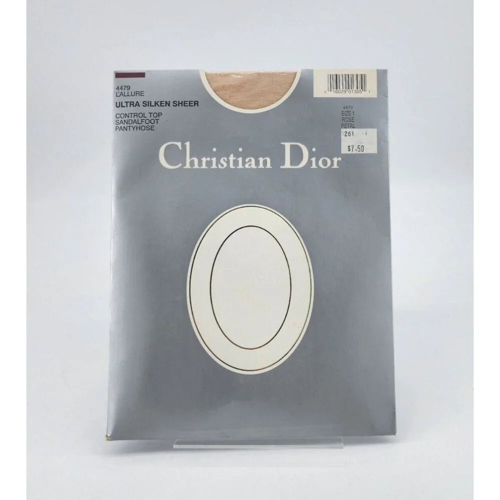Christian Dior L'allure Ultra Silken Sheer Control Top Pantyhose Rose Petal Sz 1